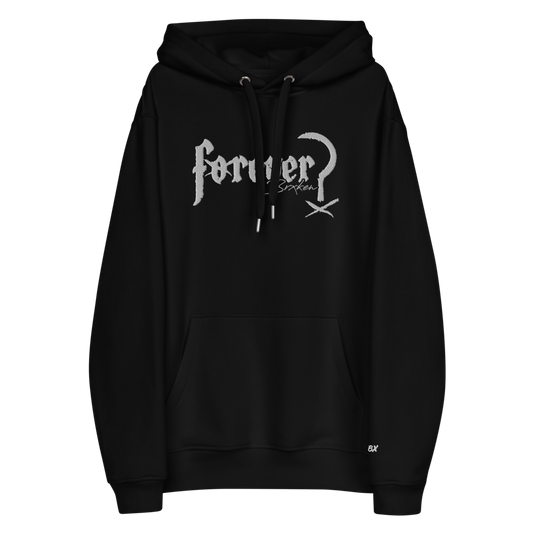 Forever? Brxken - White on Black Hoodie